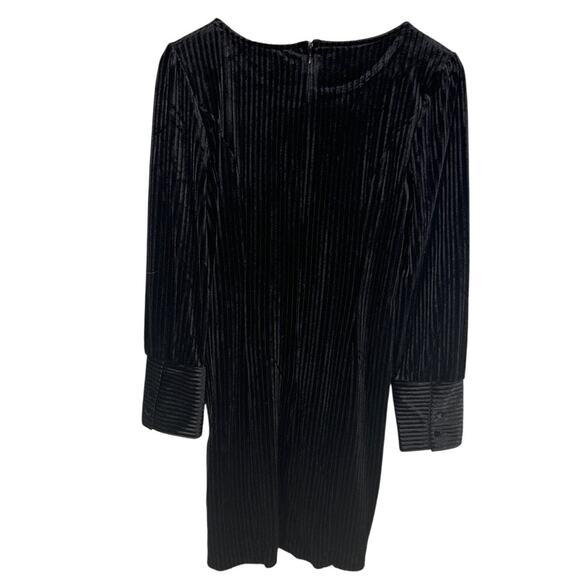 Oat New York Black Velvet Burnout Mini Dress SZ M NWT  Winter Anthropologie - Picture 2 of 10
